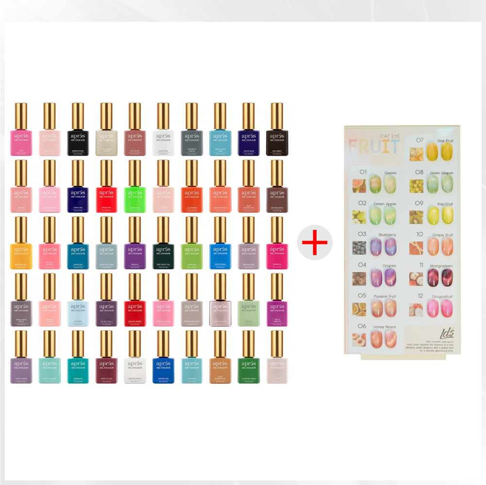 Apres Gel Polish - Set of 50 Gel Colors #4 - FREE 1 Full LDS Fruit Cat Eye Collection (12 Colors)