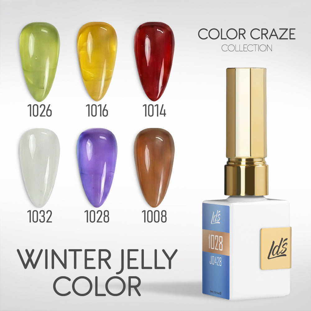 LDS Gel Set 6 - Winter Jelly Colors - 1026, 1016, 1014, 1032, 1028, 1008
