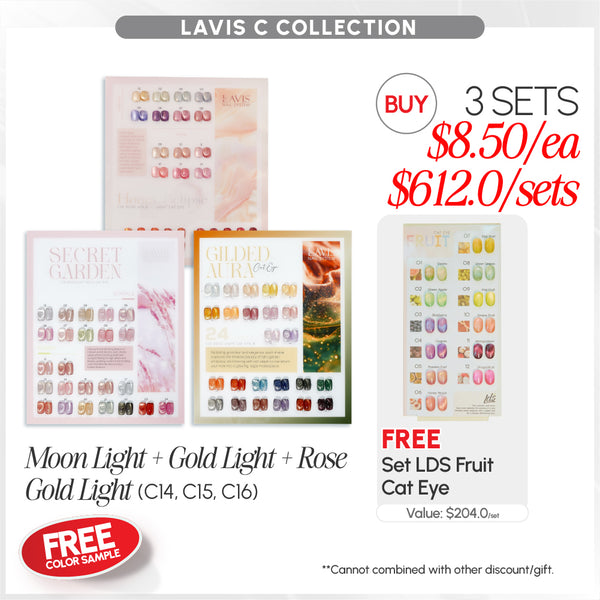 BUNDLE & SAVE: LAVIS Moon Light + Gold Light + Rose Gold Light Cat Eye Collections: C14, C15, C16