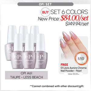 BUNDLE & SAVE: OPI Set 6 Colors, FREE 1 Chrome Powder