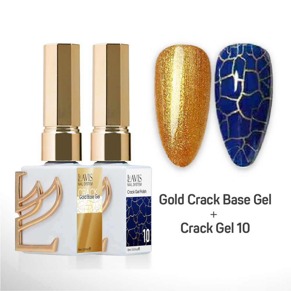 LAVIS Crack Gel 10 + Gold Crack Base Gel - 0.5 oz