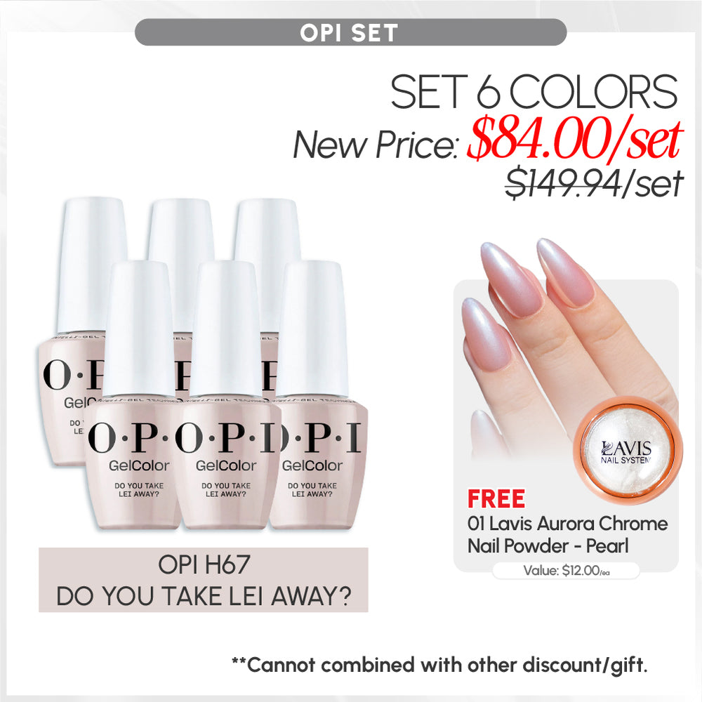 BUNDLE & SAVE: OPI Set 6 Colors, FREE 1 Chrome Powder