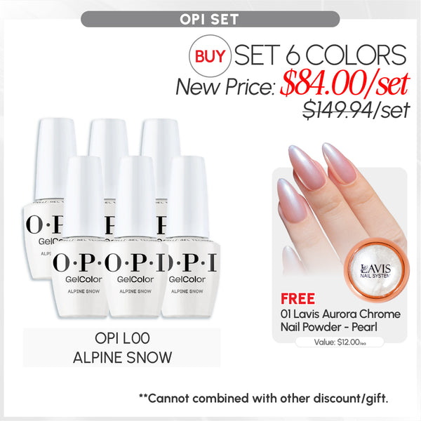 BUNDLE & SAVE: OPI Set 6 Colors, FREE 1 Chrome Powder
