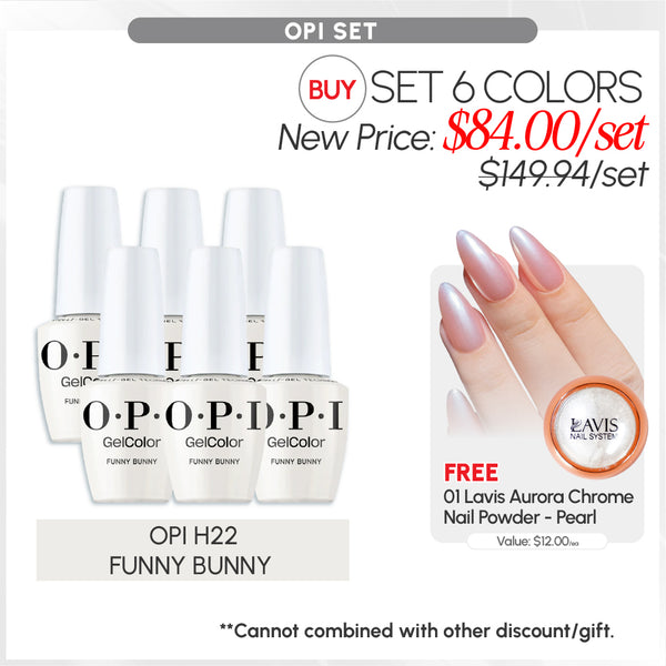 BUNDLE & SAVE: OPI Set 6 Colors, FREE 1 Chrome Powder
