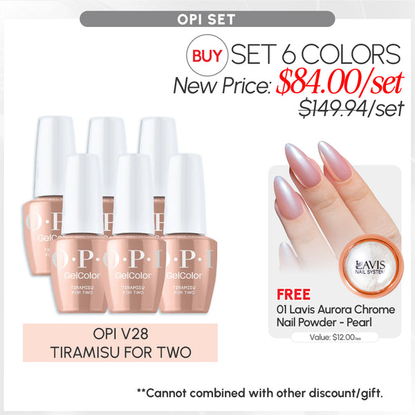 BUNDLE & SAVE: OPI Set 6 Colors, FREE 1 Chrome Powder