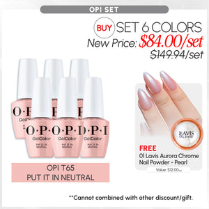 BUNDLE & SAVE: OPI Set 6 Colors, FREE 1 Chrome Powder