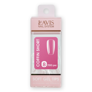 LAVIS Coffin Short - 8 (100 pcs) - Soft Gel Tips