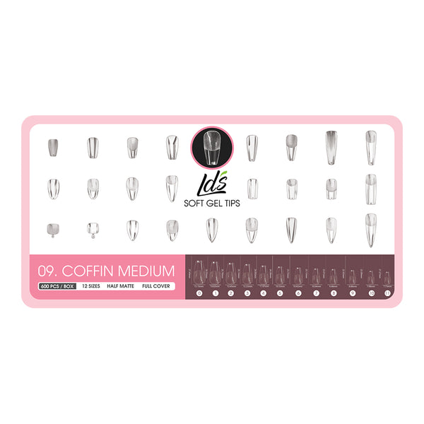  9 - Coffin Shape LDS Soft Gel by LDS TOOL sold by DTK Nail Supply