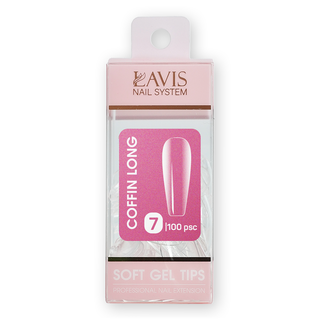 LAVIS Coffin Long - 7 (100 pcs) - Soft Gel Tips Refill