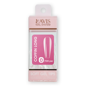 LAVIS Coffin Long - 0 (100 pcs) - Soft Gel Tips Refill