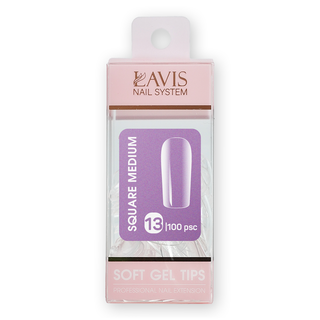 LAVIS Square Medium - 13 (100 pcs) - Soft Gel Tips