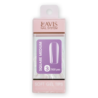 LAVIS Square Medium - 3 (100 pcs) - Soft Gel Tips