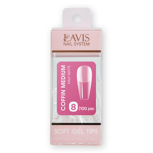 LAVIS Coffin Medium HM - 8 (100 pcs) - Soft Gel Tips