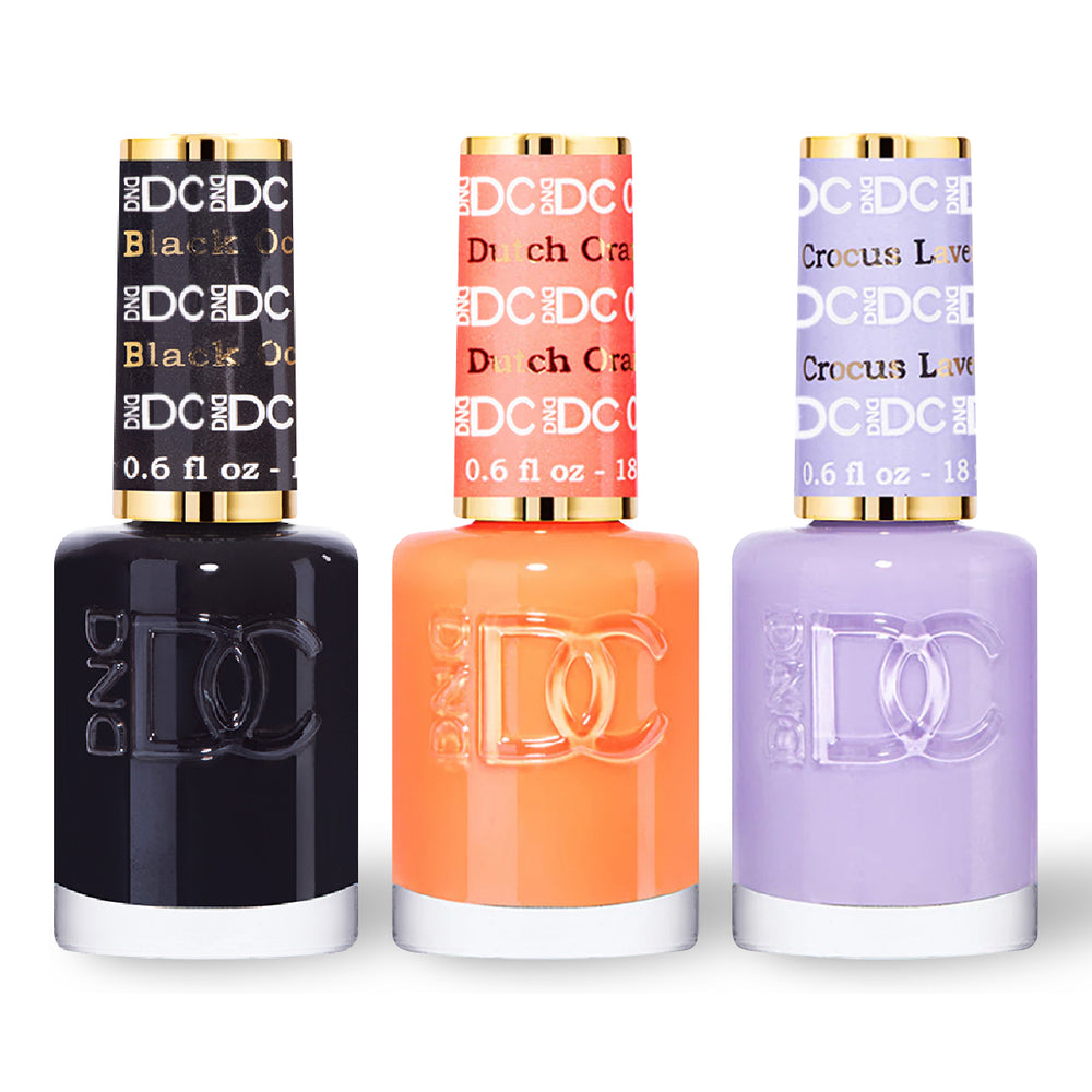  DND DC 3 Nail Lacquer - Set 10 BLACK, ORANGE & PURPLE by DND DC sold by DTK Nail Supply
