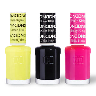  DND 3 Nail Lacquer - Set 11 YELLOW, BLACK & PINK by DND - Daisy Nail Designs sold by DTK Nail Supply