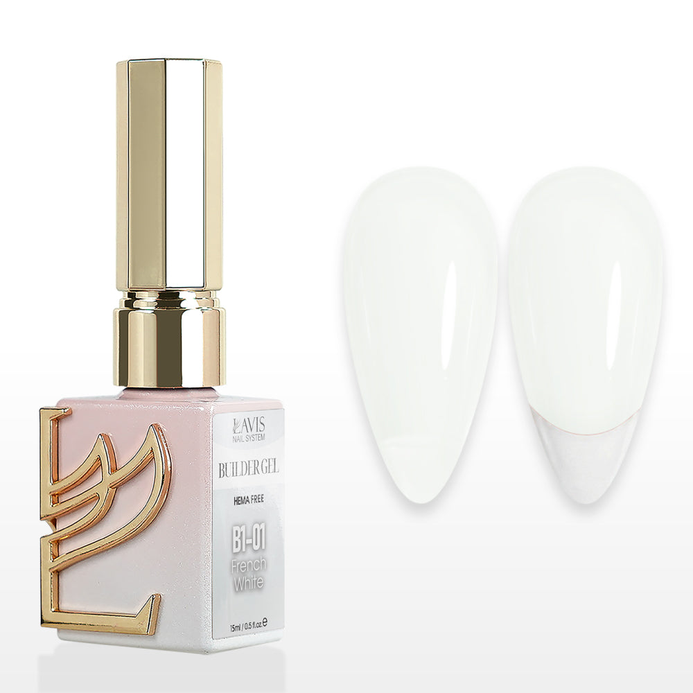 LAVIS Builder Gel In The Bottle - B1-01 French White - Gel Polish 0.5oz