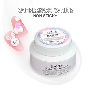 LAVIS 01 French White - Non Sticky Builder Gel In The Jar 30ml