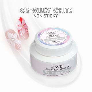 LAVIS 02 Milky White - Non Sticky Builder Gel In The Jar 30ml