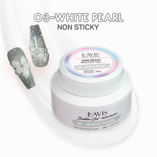 LAVIS 03 Milky Pearl - Non Sticky Builder Gel In The Jar 30ml