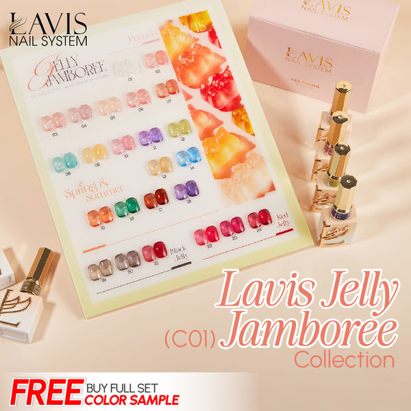 LAVIS C01 - Set 24 Colors - Gel Polish 0.5 oz - Jelly Jamboree Collection
