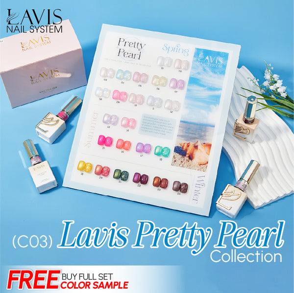 LAVIS C03 - Set 24 Color - Gel Polish 0.5 oz - Pretty in Pearl Collection