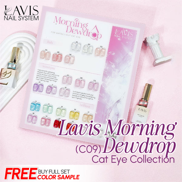 LAVIS Cat Eyes C09 - Set 24 Colors - Gel Polish 0.5 oz - Morning Dewdrop Collection