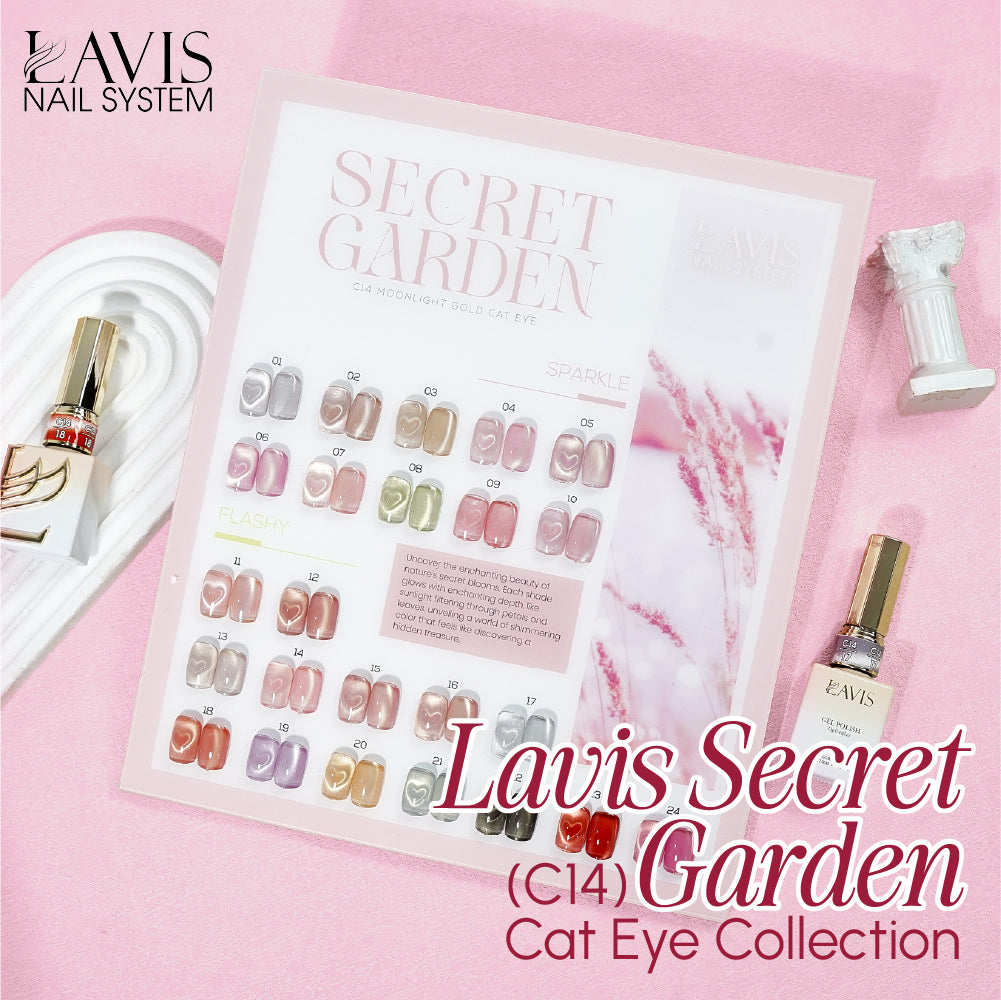 SPECIAL: Buy LAVIS Secret Garden Cat Eye Collection C14, FREE 1 Pat Gel 08 - DTK Nail Supply