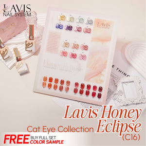 LAVIS Cat Eyes C16 - Set 24 Colors - Gel Polish 0.5 oz - Honey Eclipse Collection
