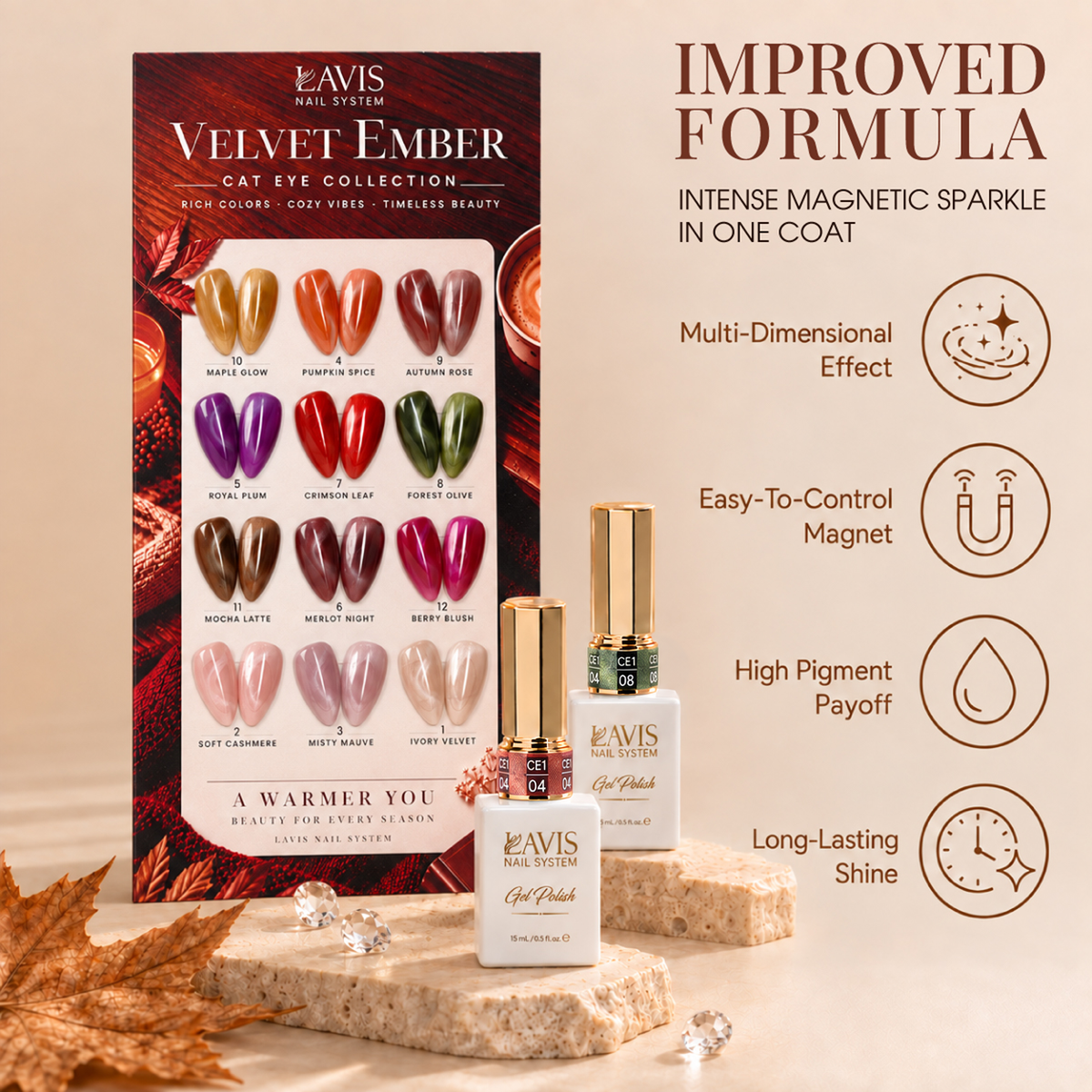 SNS Pro Sculpt Poly Gel Set 24 Colors HEMA & TPO Free 0.5 oz + FREE Leather Sample Book + FREE 12 Colors Cat Eye Set (Velvet Ember, Velvet Glow or Seasonal Splendor)
