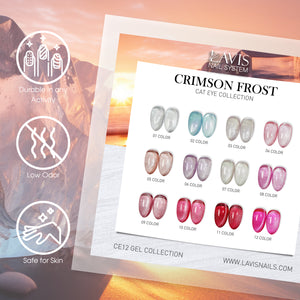 LAVIS Cat Eyes CE12 - 09 - Gel Polish 0.5 oz - Crimson Frost Collection