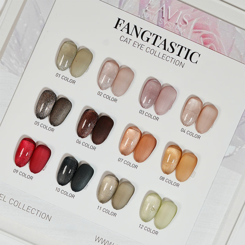 Lavis 9D Cat Eyes CE15 — Fangtastic Set 12 Colors Cat Eye Gel 0.5 oz