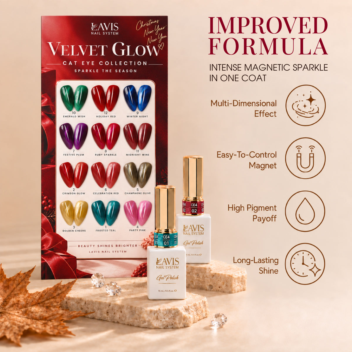 SNS Pro Sculpt Poly Gel Set 24 Colors HEMA & TPO Free 0.5 oz + FREE Leather Sample Book + FREE 12 Colors Cat Eye Set (Velvet Ember, Velvet Glow or Seasonal Splendor)