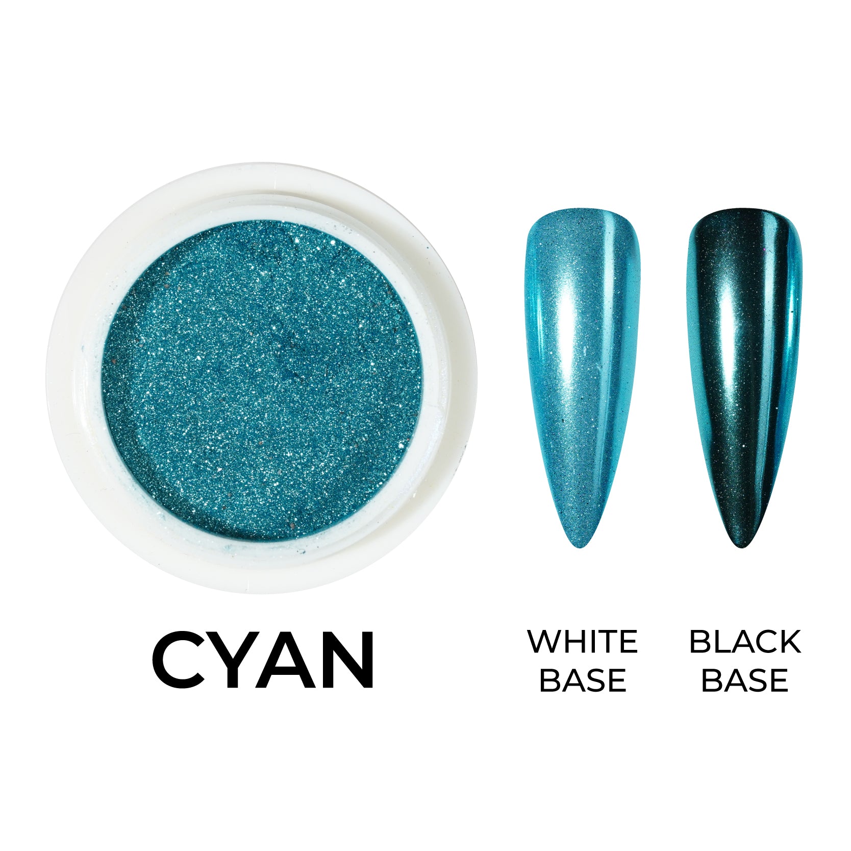 Classic Chrome Nail Powder - Cyan