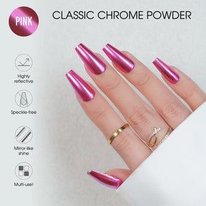  JM05 - Classic Chrome Nail Powder - Pink by Chrome sold by DTK Nail Supply