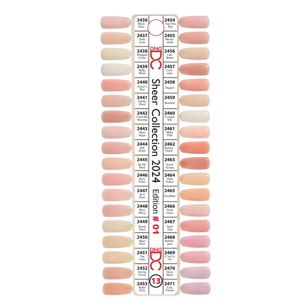 DND DC Part 13 Gel Polish - Set of 36 Colors Sheer Collection
