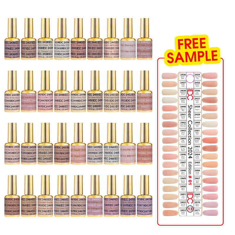 DND DC Gel Polish - Part 13 - Set of 36 Colors Sheer Collection - DTK Nail Supply