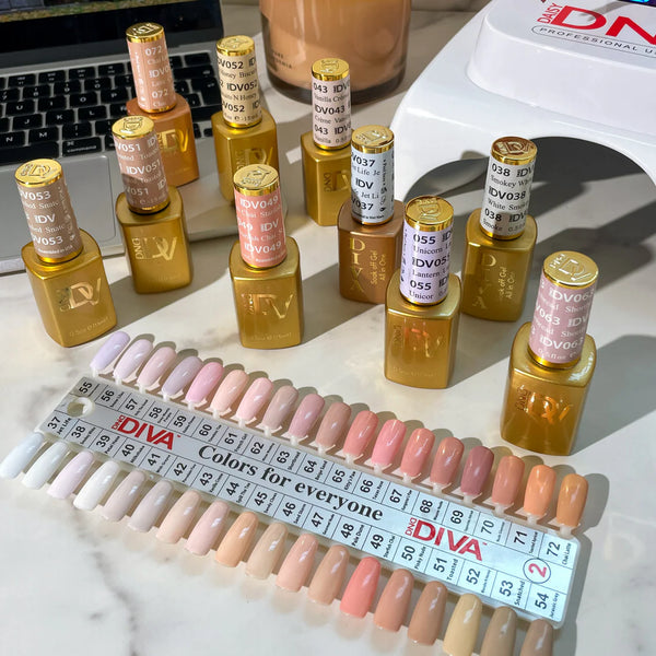 DND DIVA Gel Polish - Part 2 - Set 36 Colors Frosted Chai Collection