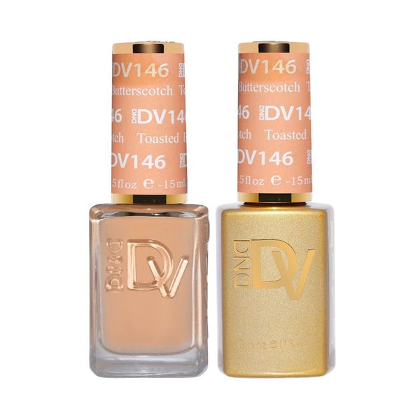 DND DV 146 Toasted Butterscotch - DND Diva Gel Polish & Matching Nail Lacquer Duo Set