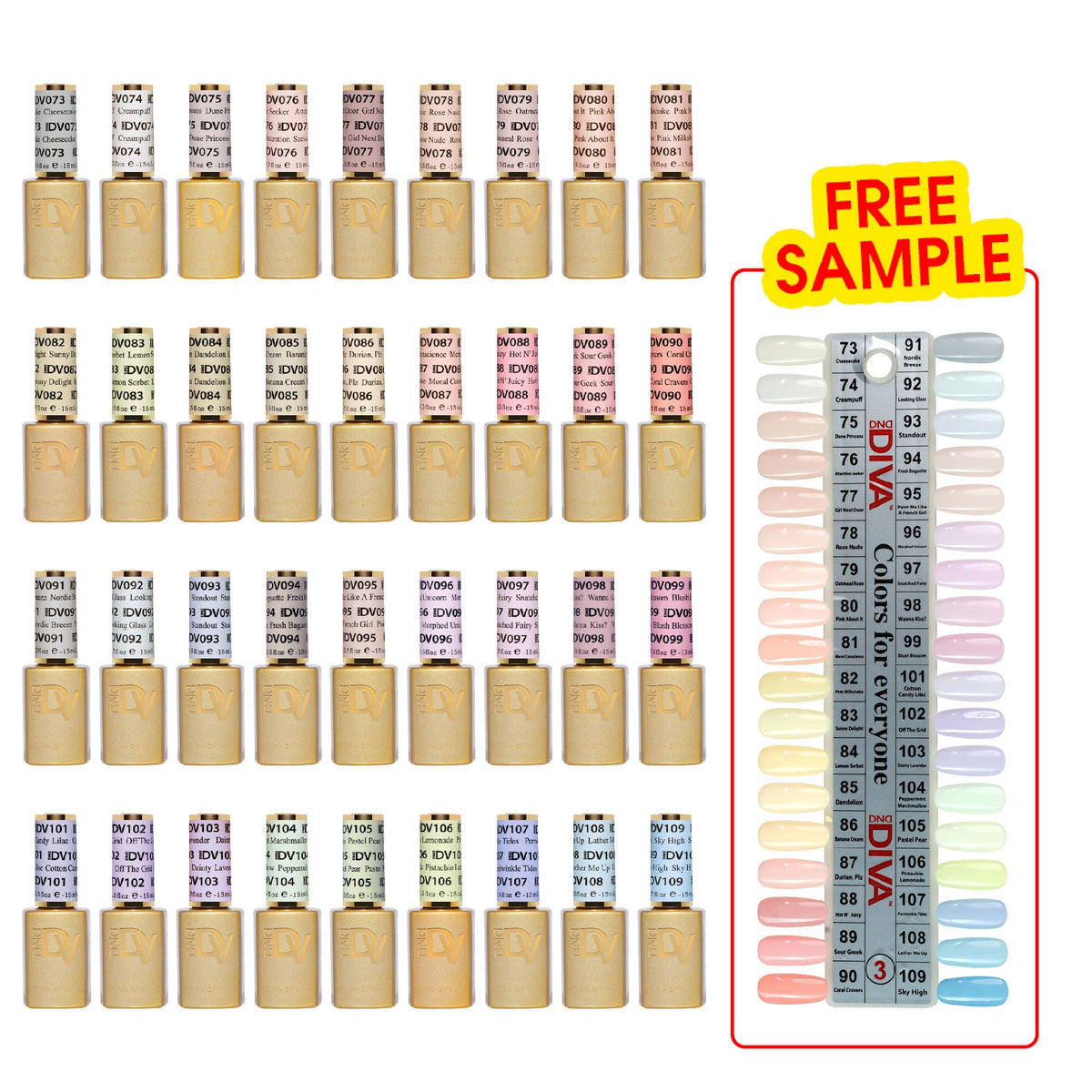 DND Diva Gel Nail Polish Duo - DND DV Part 3 - Set 29 Colors - Set 33 Gel Polish - DTK Nail Supply