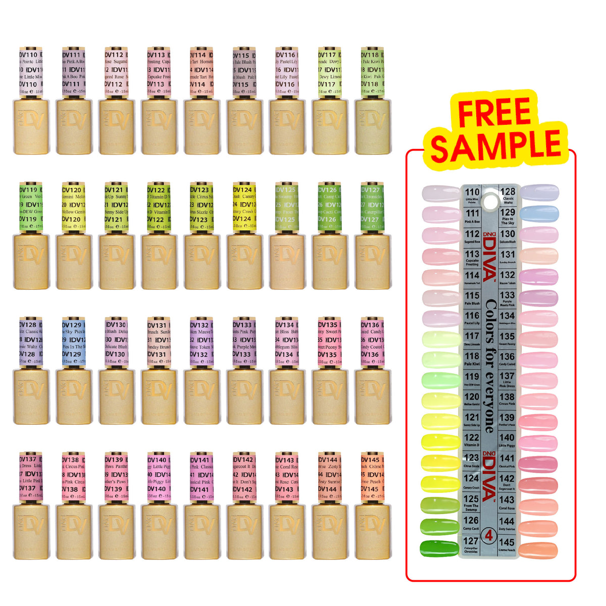 DND DIVA Gel Polish - Part 4 - Set 36 Colors Soda Poppin' Collection - DTK Nail Supply