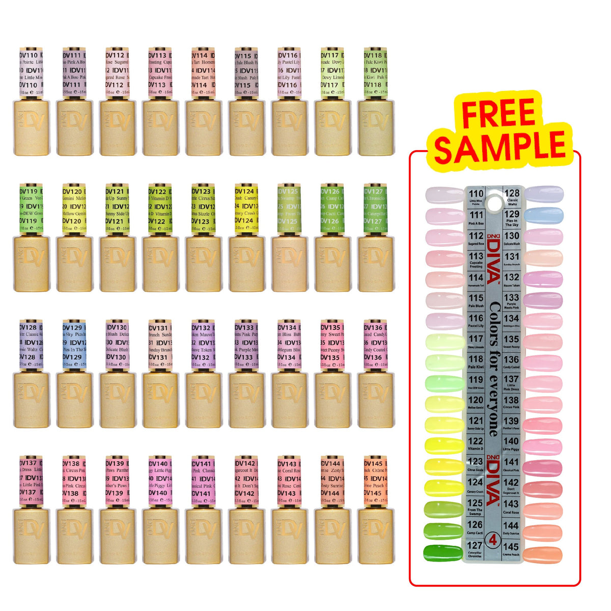 DND DIVA Set: Part 4 - Set 36 Colors Soda Poppin' Collection - Set 36 Gel Polish - DTK Nail Supply