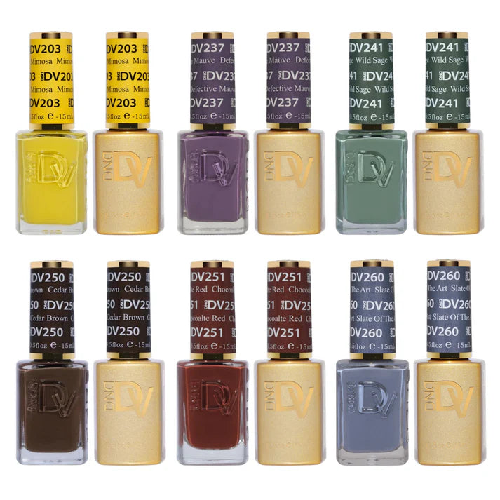 DTK Nail Supply - Authentic DND Diva Fall Gel & Polish 6pc Bundle - Cozy Autumn for wholesale salon use