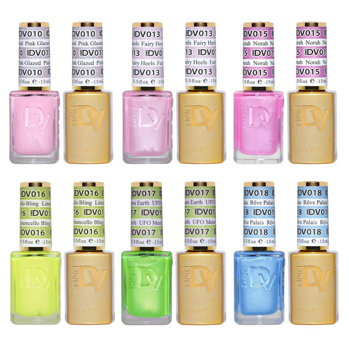 DTK Nail Supply - Authentic DND Diva Gel & Polish 6pc Bundle - Glitter Glaze for wholesale salon use