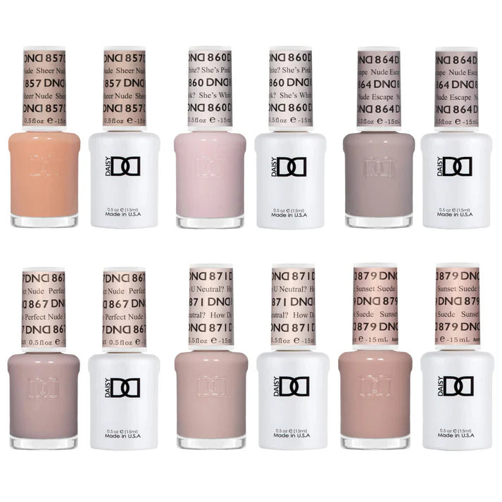 DTK Nail Supply - Authentic DND - Daisy Nail Designs DND Gel & Polish 6pc Bundle - Essential Base Colors for wholesale salon use