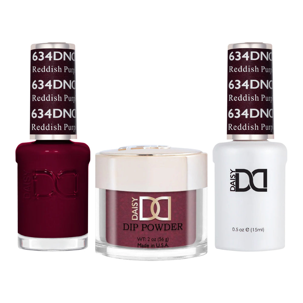 DND 3 in 1 - Dip, Gel & Lacquer Matching - 634 Reddish Purple
