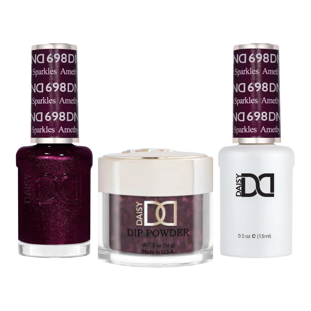 DND 3 in 1 - Dip, Gel & Lacquer Matching - 698 Amethyst Sparkles