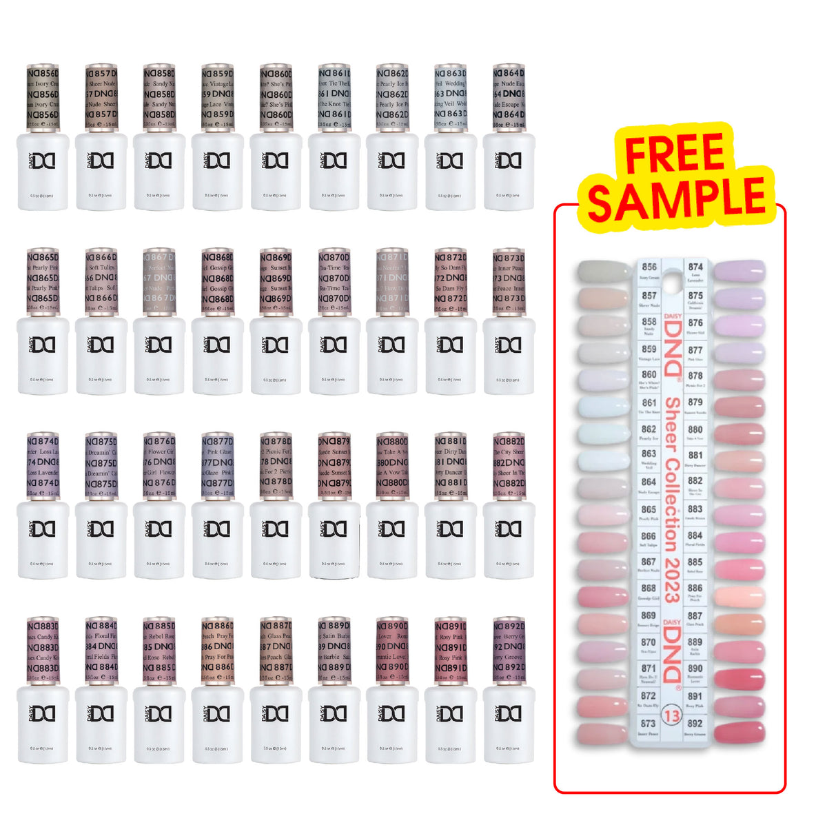 DND Gel Polish - Set of 27 Colors - Sheer Collection - DTK Nail Supply