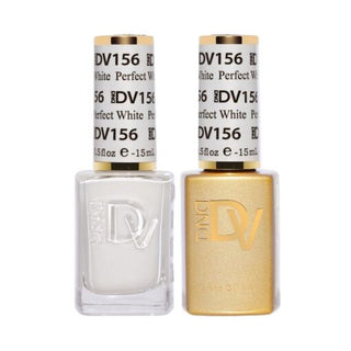 DND DV 156 Perfect White - DND Diva Gel Polish & Matching Nail Lacquer Duo Set