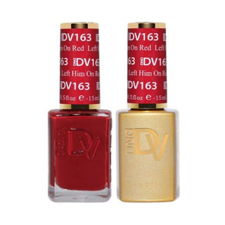 DND DV 163 Left Him On Red - DND Diva Gel Polish & Matching Nail Lacquer Duo Set