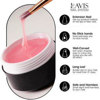  LAVIS J06 - Builder Gel In The Jar 15g - Coffee by LAVIS sold by DTK Nail Supply